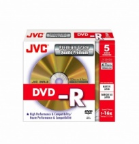 DVD-R JVC 5 Pack Premium in Slim Cases