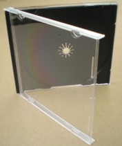 Standard Jewel Case for CD. Clear.black tray ASSEMBLED SINGLE disc (Box of 50)