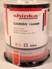Shinka Pro CDR80 700MB WHITE INKJET f/f 48x Spindle 100
