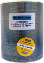 Taiyo Yuden by JVC CDR80 SILVER INKJET f/f 52x Pod 100
