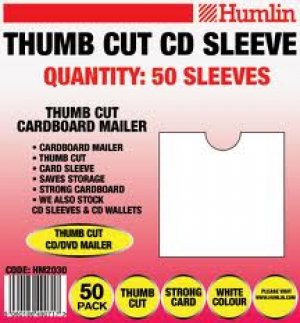 Humlin Thumbcut CD/DVD Mailer 50-pack
