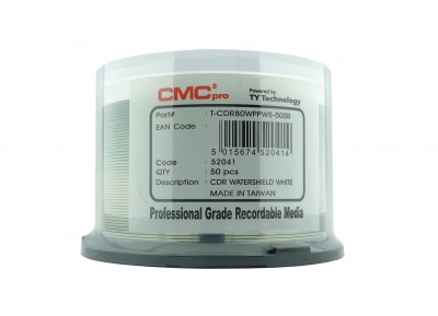 CMC PRO-TY Watershield White Inkjet CD-R