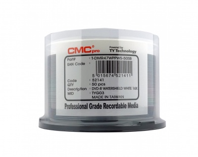 CMC PRO-TY Watershield White Inkjet DVD-R