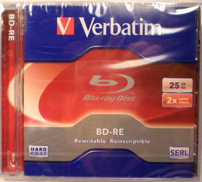Verbatim Blu-Ray BD-RE 25GB Non-Printable.Rewritable in Jewel Case. (single disc)