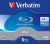 Verbatim Blu-Ray BD-R non-printable disc 25 GB 6X speed Jewel Case (Box contains 5 discs)